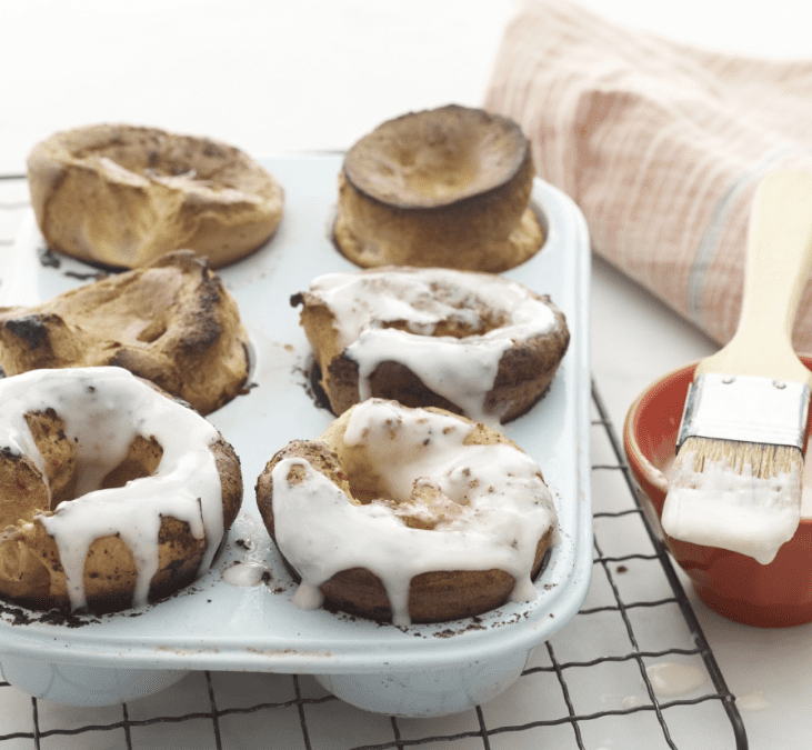 Melissa d’Arabian’s Cinnamon Popovers with Cream Cheese Glaze