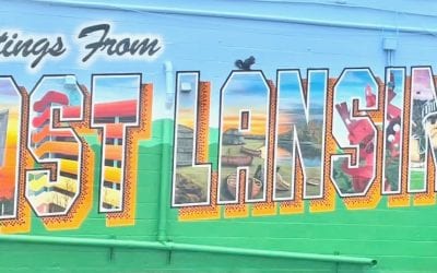 The Greetings from East Lansing Mural by Greetings Tour