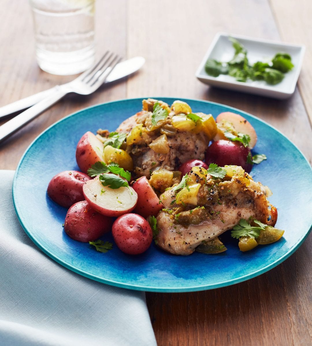 Chicken-Thighs-and-Baby-Potatoes-with-Green-Chile-Sauce-c-Ghazalle-Badiozamani-1080×1197